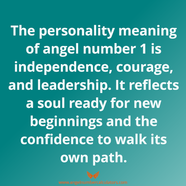 Angel number 1 meaning in personality