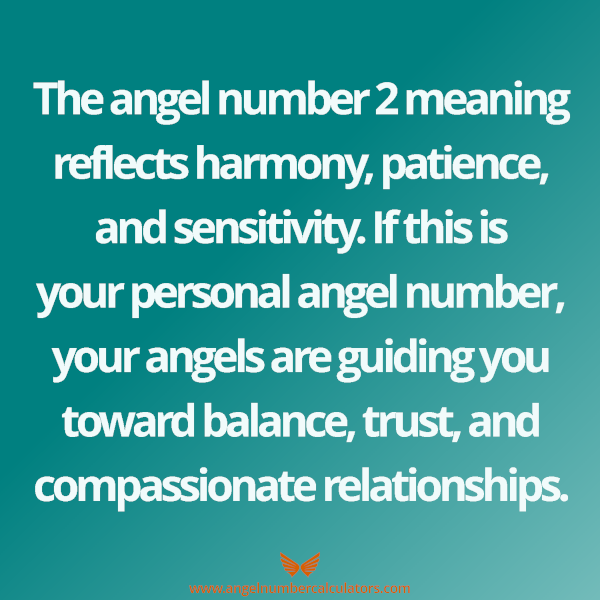 Angel number 2 meaning