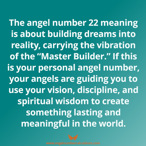 Angel number 22 meaning