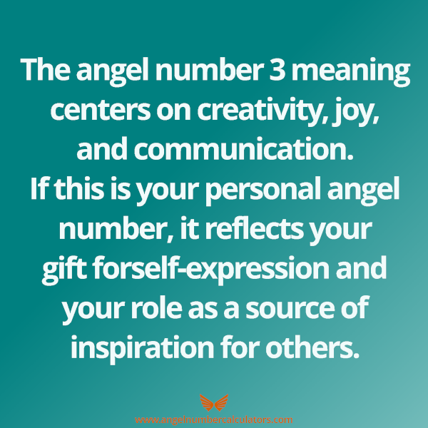 Angel number 3 meaning