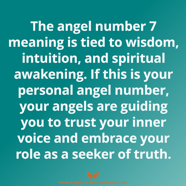 Angel number 7 meaning