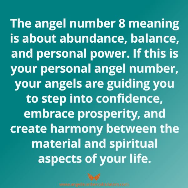 Angel number 8 meaning